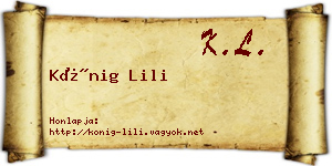 Kőnig Lili névjegykártya